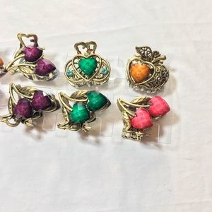 Vintage style hair clips.  Apples & cherries